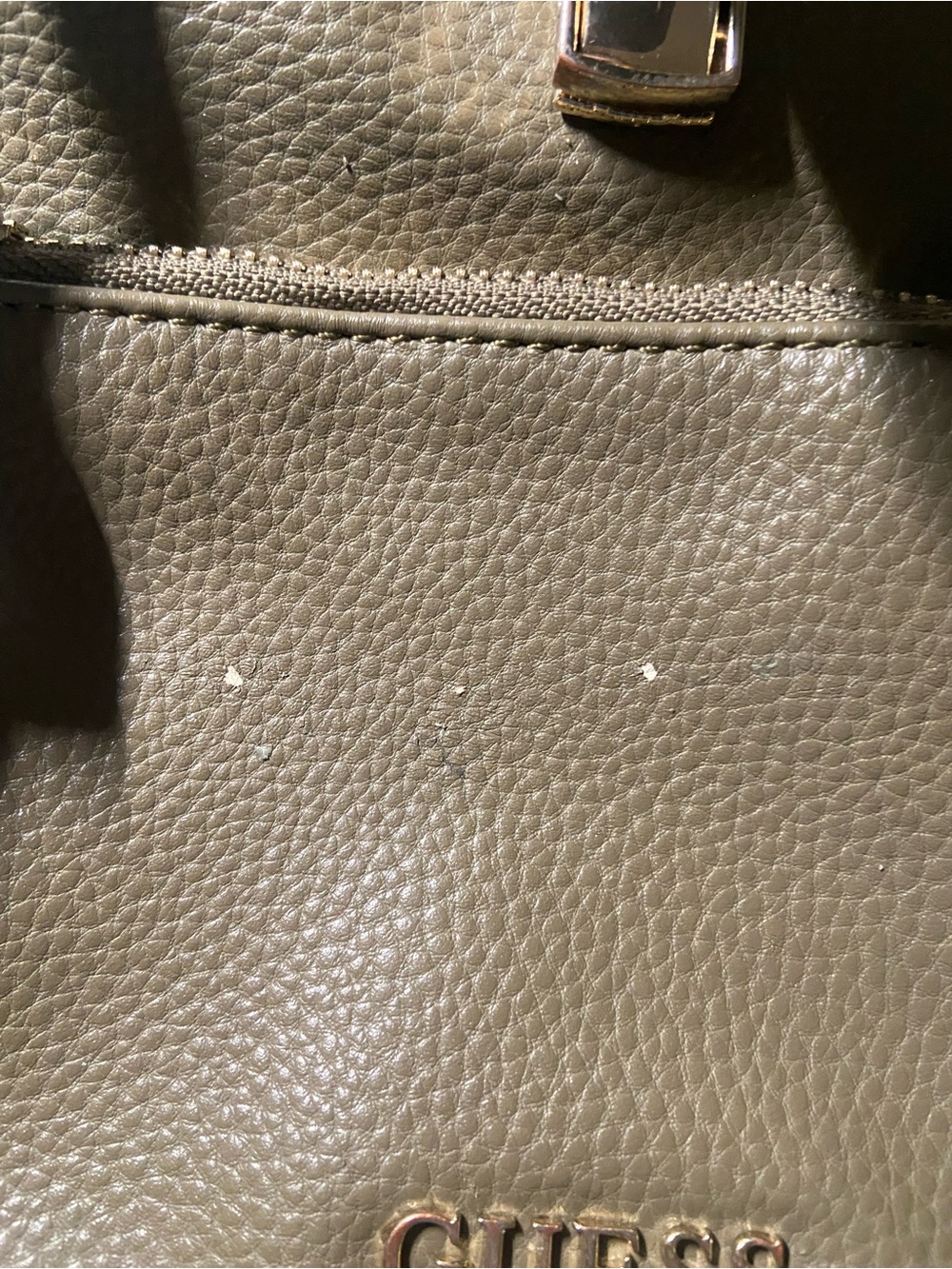 GUESS Olive Green Pebbled Drawstring Backpack - Picture 3 of 6